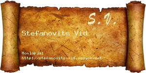 Stefanovits Vid névjegykártya