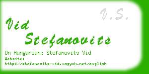 vid stefanovits business card